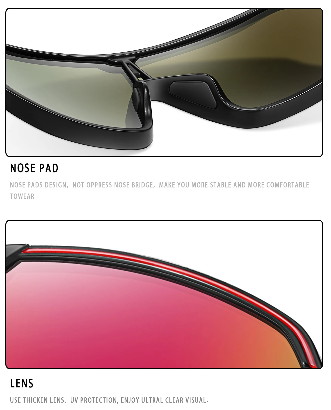 Angel-Sonnenbrille mit großem Rahmen für Männer und Frauen, Outdoor-Sport, winddicht, Radfahren, Camping, Wandern, Fahren, Brillen, UV400 – Detail 15