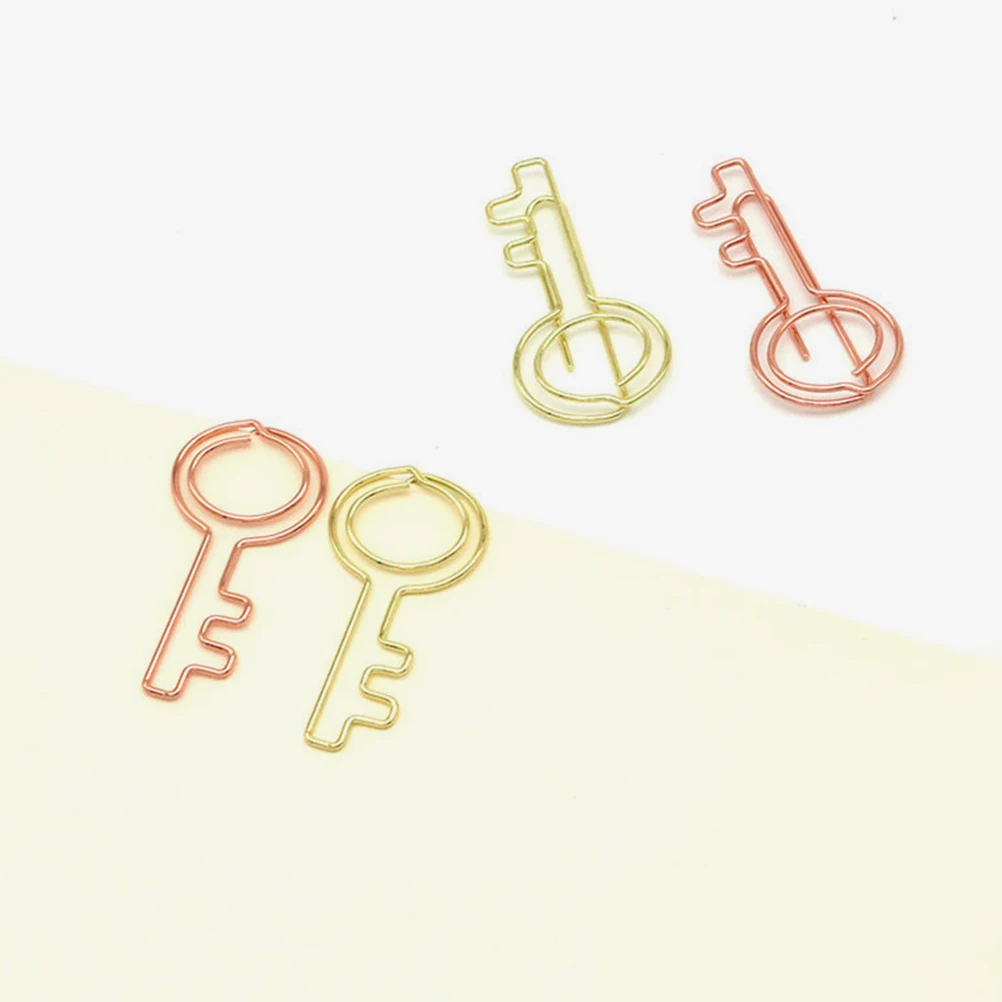 

20pcs Colorful Bookmark Clips Metal Paper Clips for Students Office Supplies Cute Shaped Bookmarks Document Holders Golden Rose