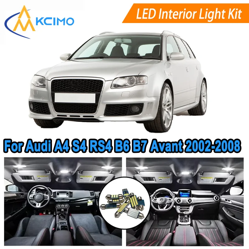 

Canbus LED Kit Interior Light Bulbs For Audi A4 B6 B7 Avant 2002-2008Dome, Map, Door Lights Super Bright Light Set Easy Install