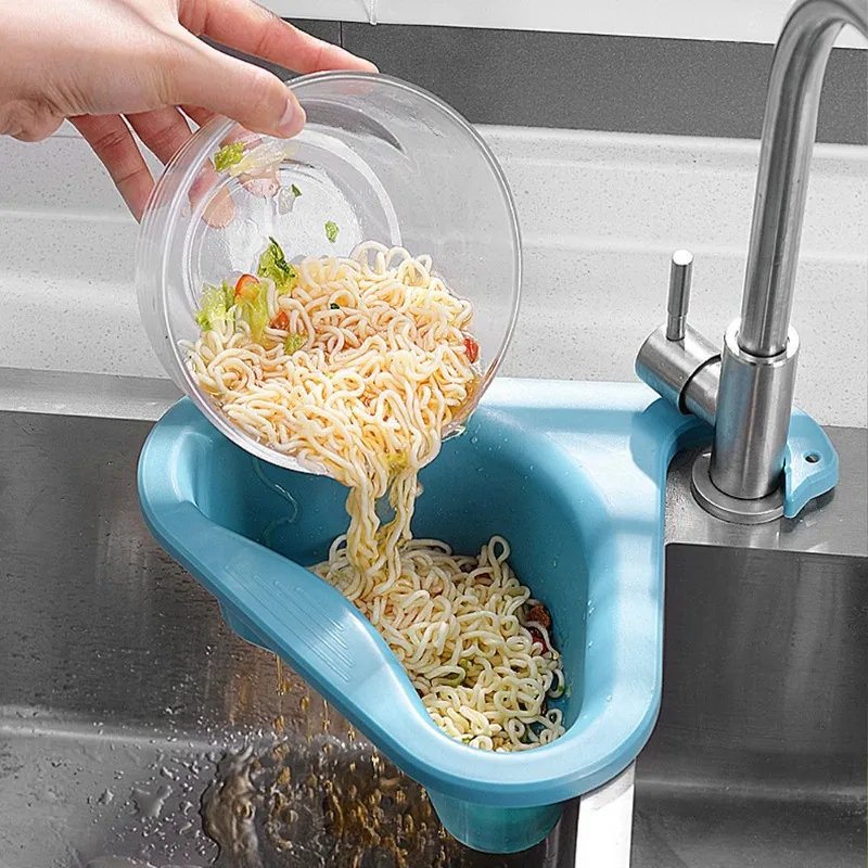Kitchen Sink Drainage Basket Swan Drainage Rack Suspended Faucet Tripod Trash Filter Fruit & Vegetable Sink Filter Rack