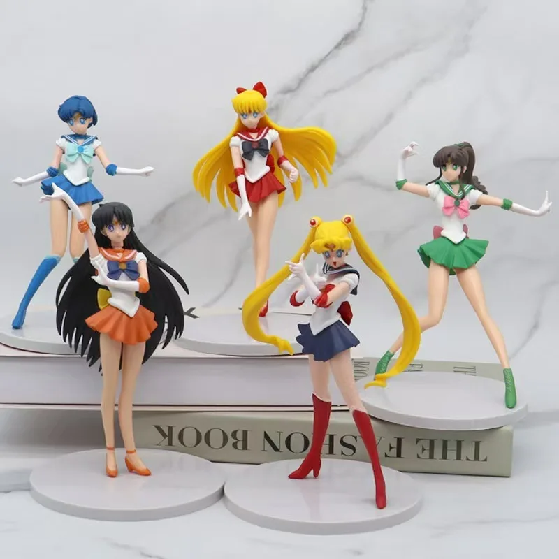 Sailor Moon Tsukino Usagi Mercury Mars Jupiter Venus Anime Figure Action Figures Statue Collection toys model Pendant girl Gifts