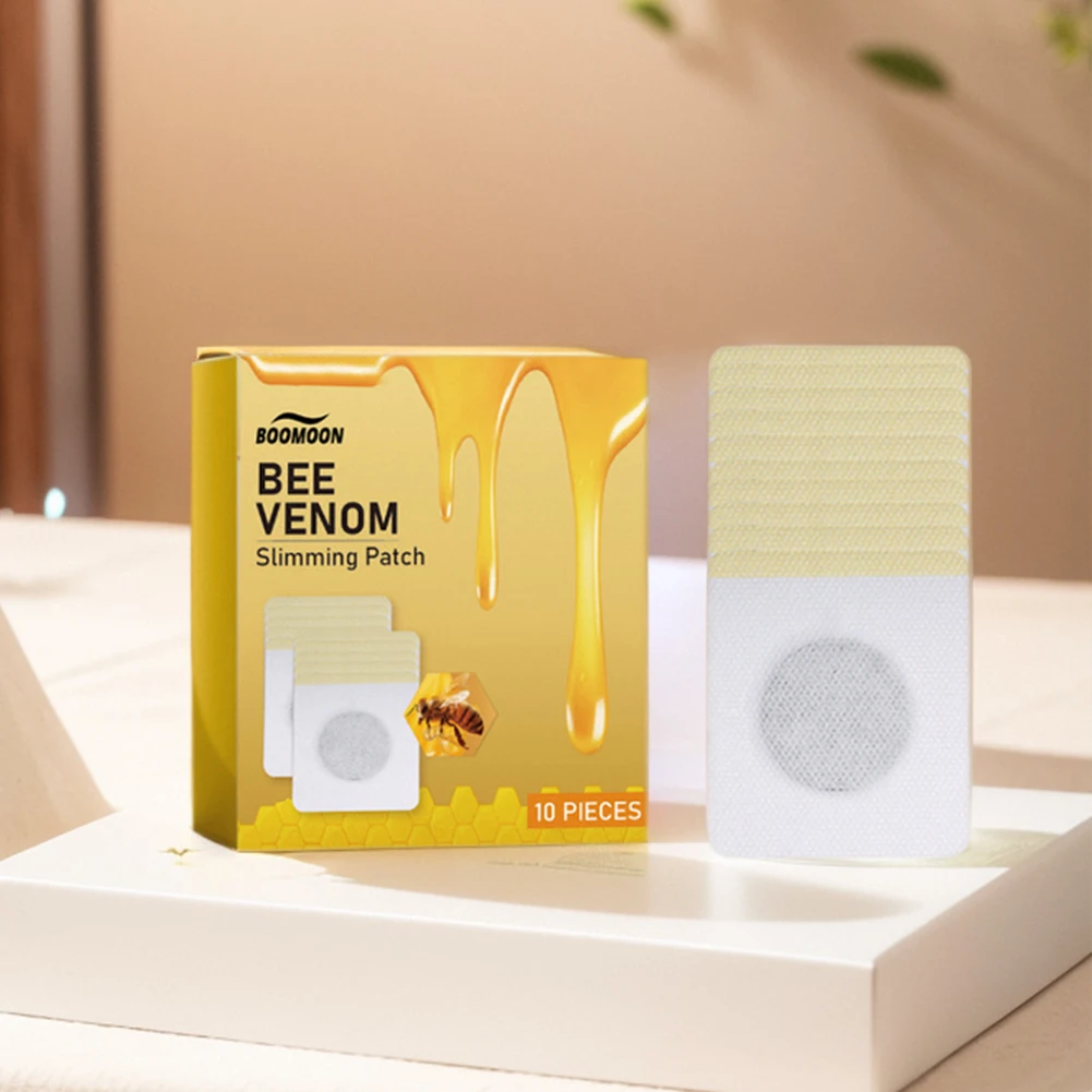 60Pcs Bee Venom Patches Fast Burning Fat Honeybee Venom Drainage Patches Improve Stomach Belly Slimming Patch for Female Male