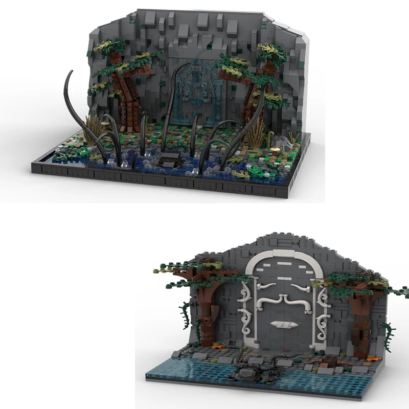 

Moc famous movie scene building Moriah's Gate Durin's Gate model DIY assembly building block toys children's birthday gift
