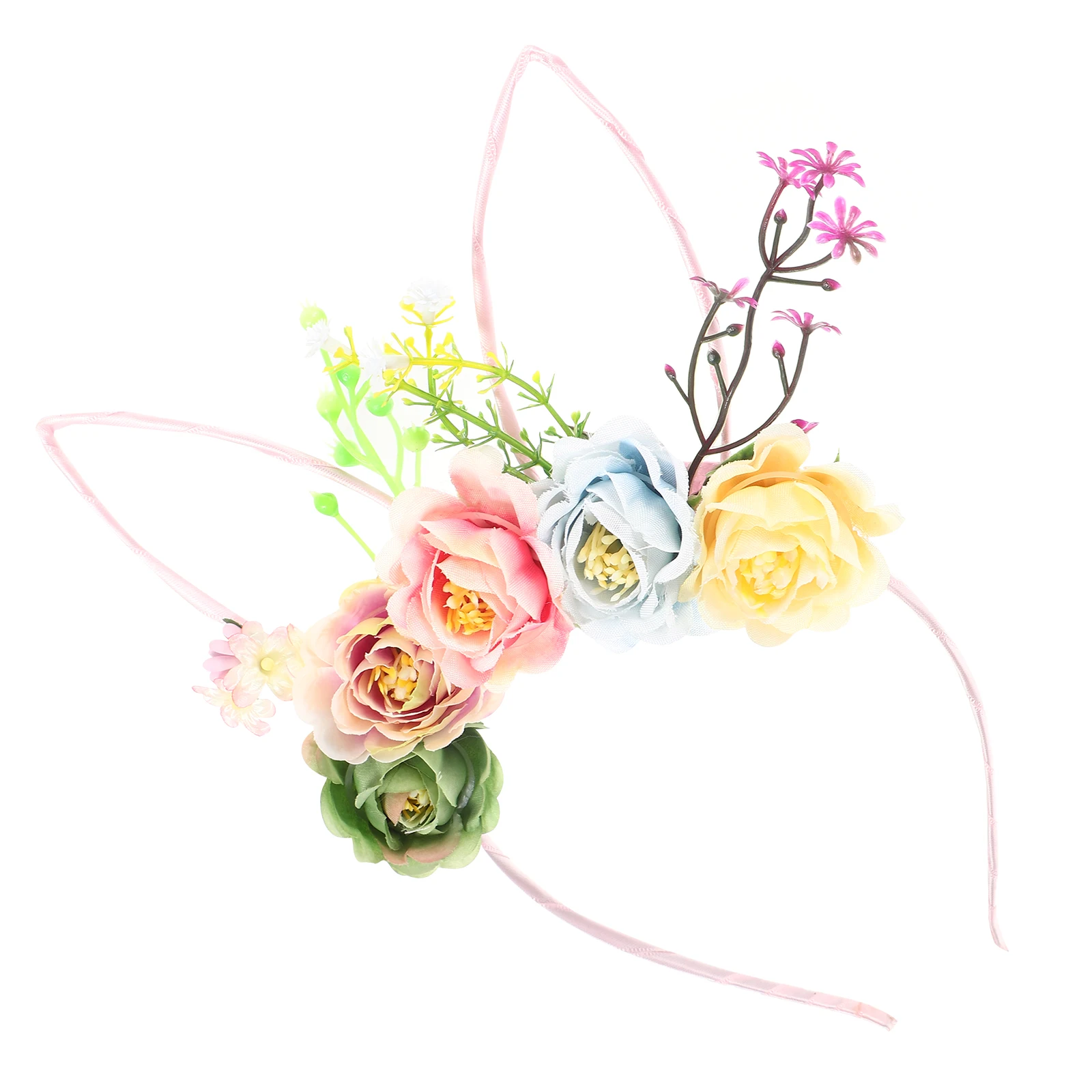 

Cute Cat Ears Flower Headband For Girl Women Animal Ears Hair Accessories Floral Party Cosplay Hairband Comfortable Fading