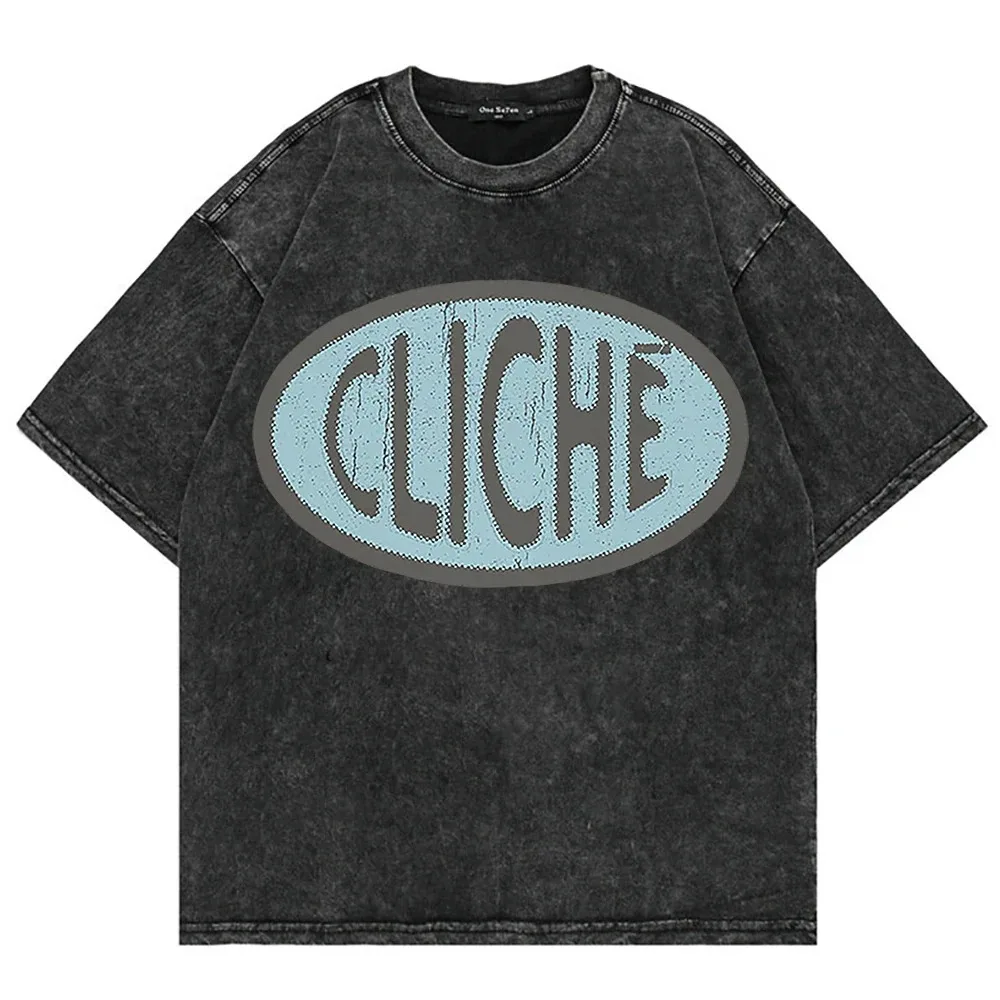 تي شيرت قطني 100% عتيق مغسول Mgk Lost Americana تي شيرت صيفي أنيق للرجال ملابس الشارع الهيب هوب مقاس كبير للجنسين للرجال والنساء #3