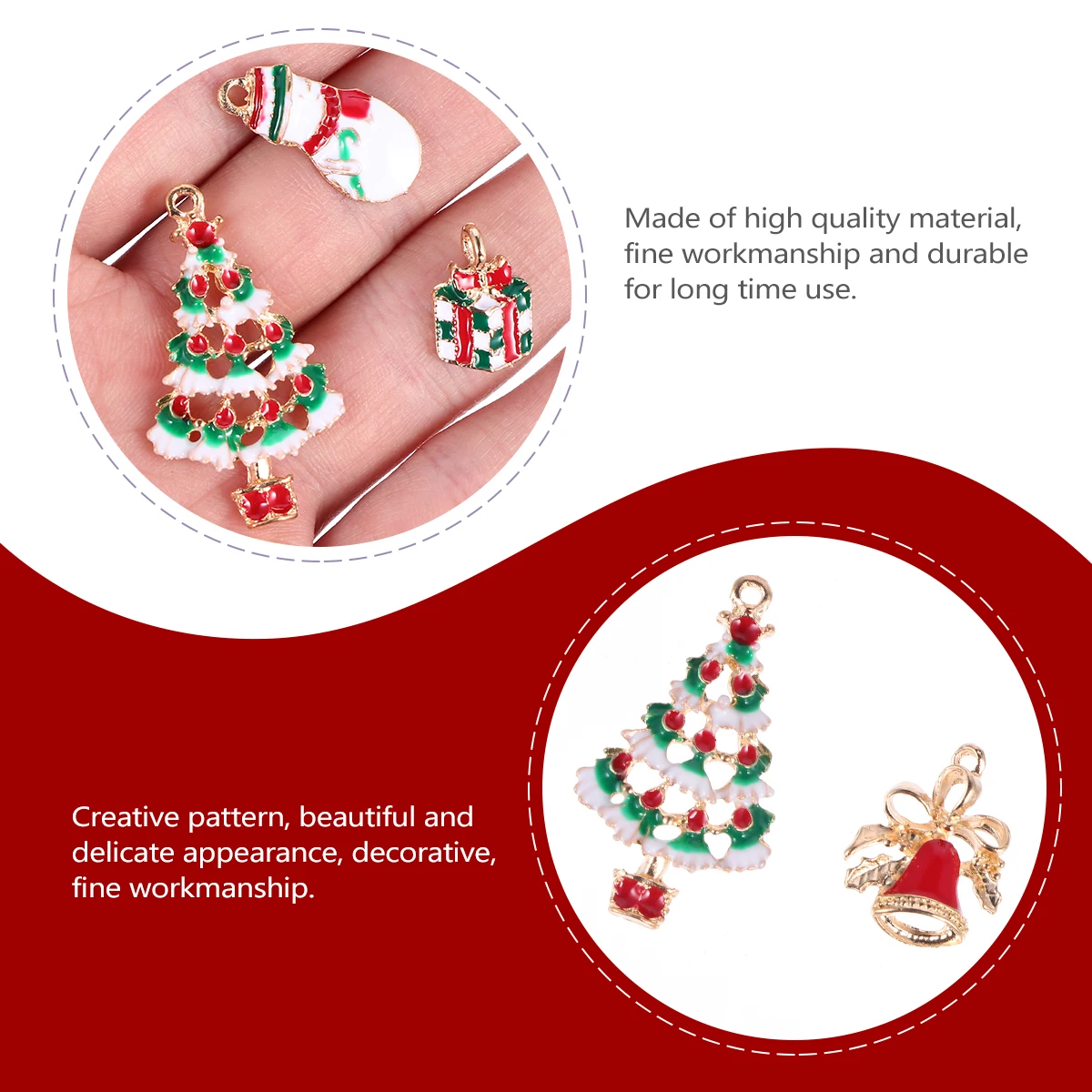 

16 Pcs Christmas Charms Pendants Ornaments Jewelry Making Findings Alloy DIY Necklace