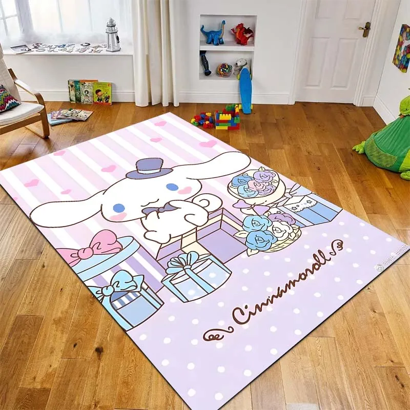 Sanrio Kawaii Cinnamoroll Printing Carpet for Living Room Bedroom Kid\'s Room Home Decor Pink Room Decor Area Rug Non-slip Mat