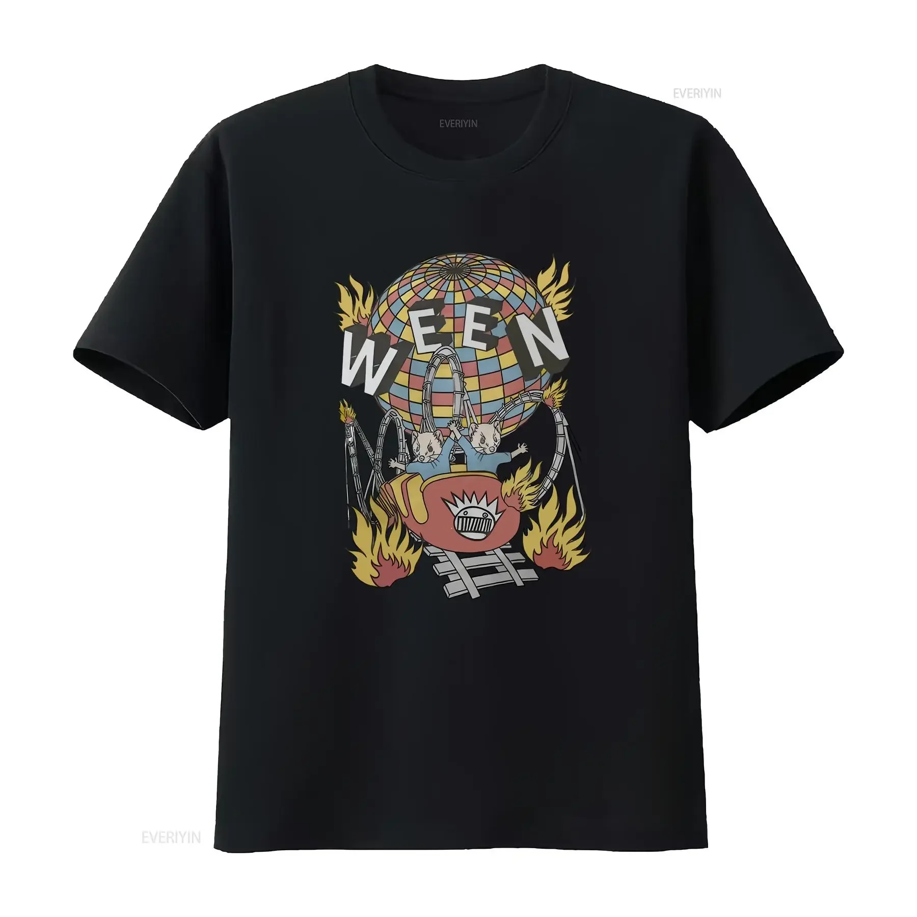 Remake Ween rock band White short sleeve T shirt Classic tee Vtg vintage Washed fashion Top For Everyday Wear designer clothes