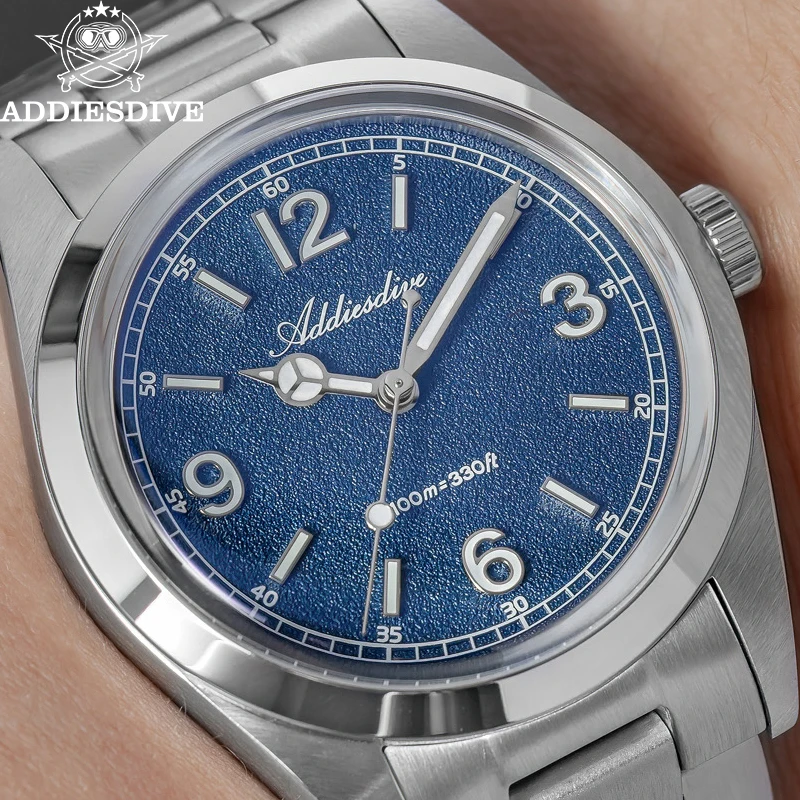 

ADDIESDIVE 2025 Новые часы AD2518 для мужчин 36 мм кварцевые супер светящиеся 100 м водонепроницаемые наручные часы из нержавеющей стали VH31