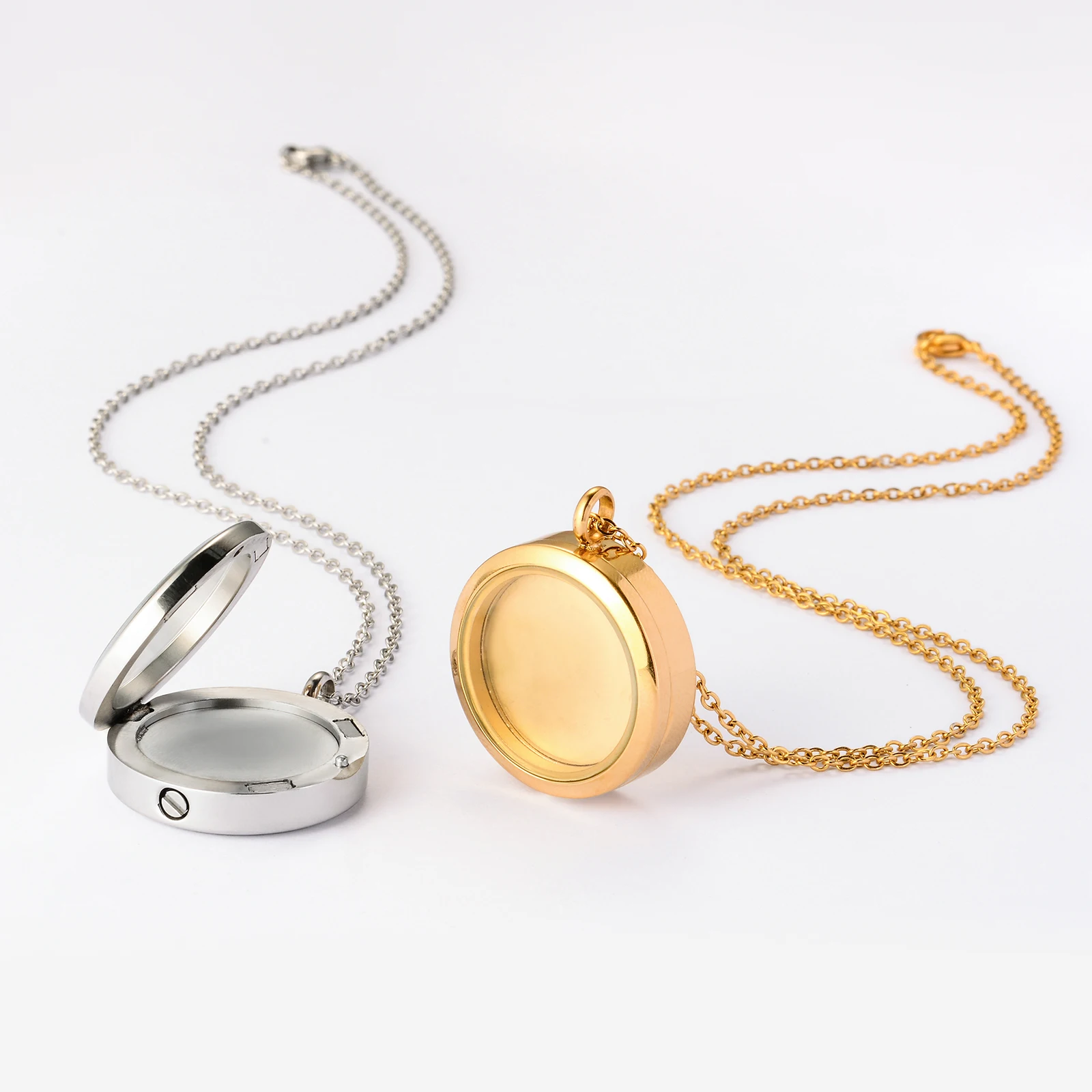 30mm Glas-Einäscherungs-Fotorahmen-Anhänger Halskette Gravierbarer Edelstahl-Andenken Urnen-Anhänger für Frauen und Männer – Detail 5