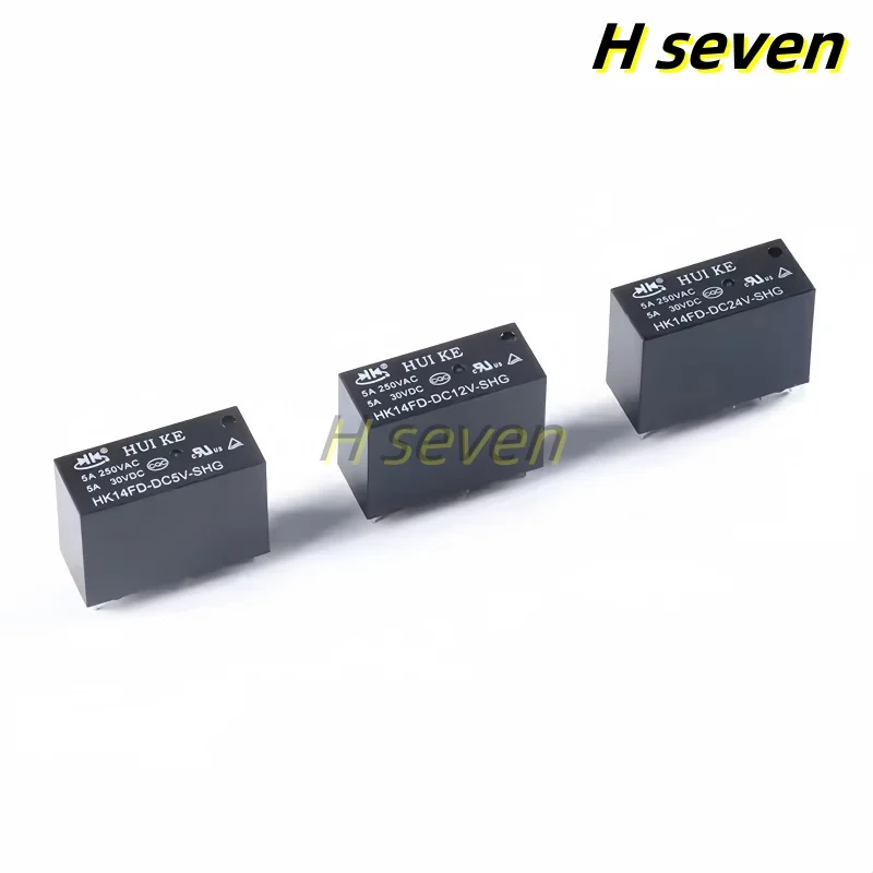 5 шт., реле мощности HK14FH/HK14FD-DC5V/12 В/24 В-SHG, 8 контактов, 1 групповое преобразование, 2 группы преобразования