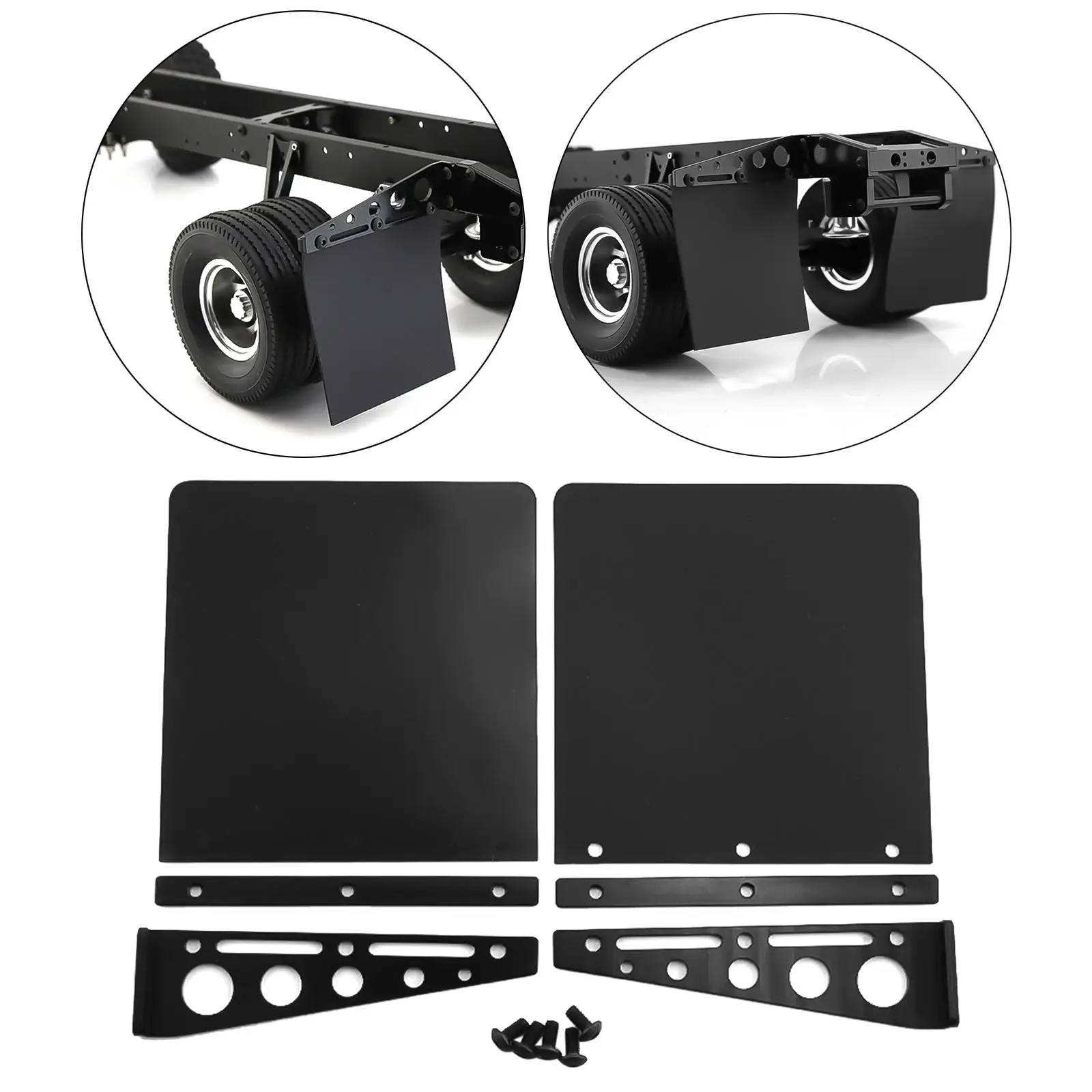 

2 Pieces Truck Model Mud Flaps Vehicles Mudguard for 1:14 Scale Model RC Car