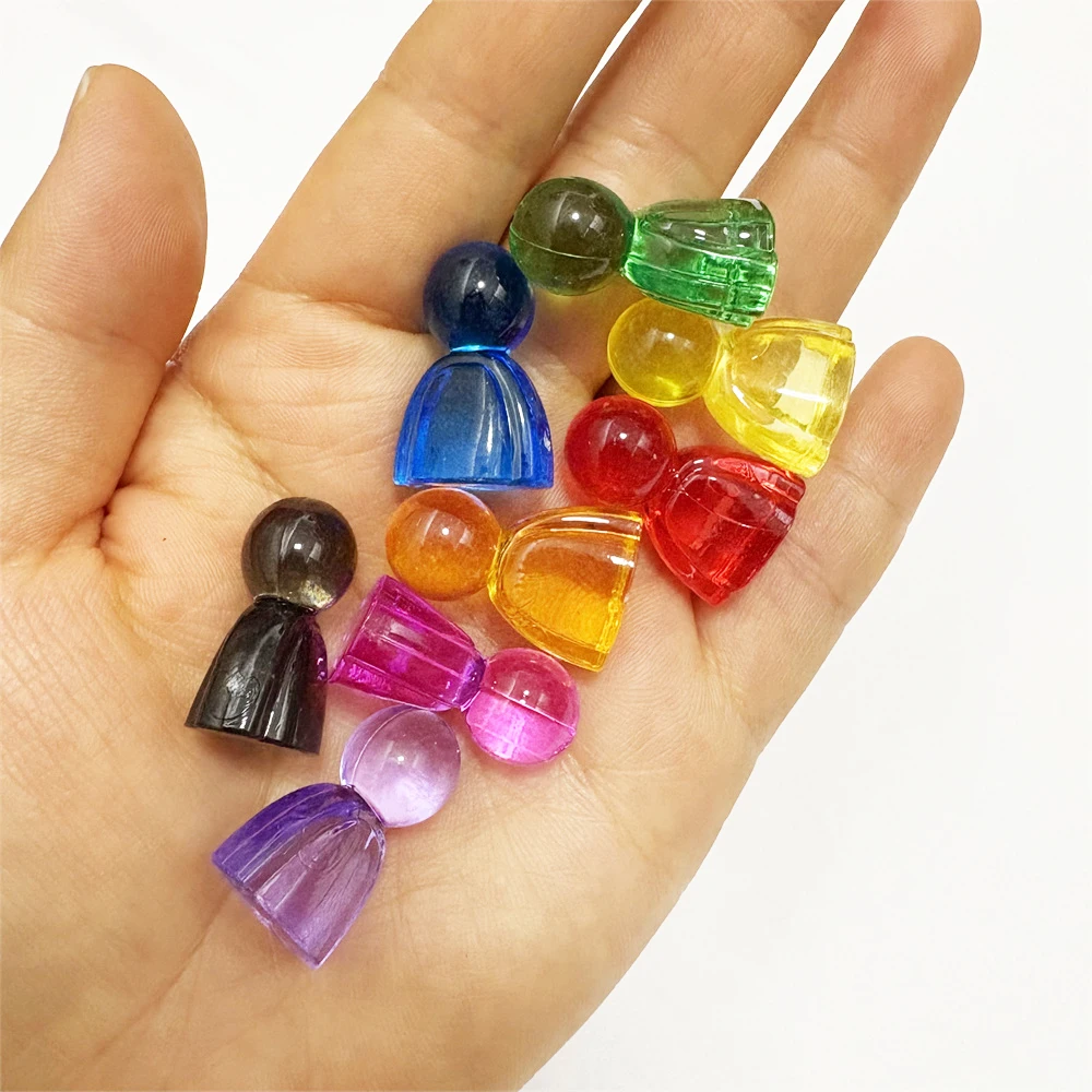 10 sztuk 24*16*12mm markery do gier akrylowe kolorowe humanoidalne szachy do akcesoriów do kart do gry