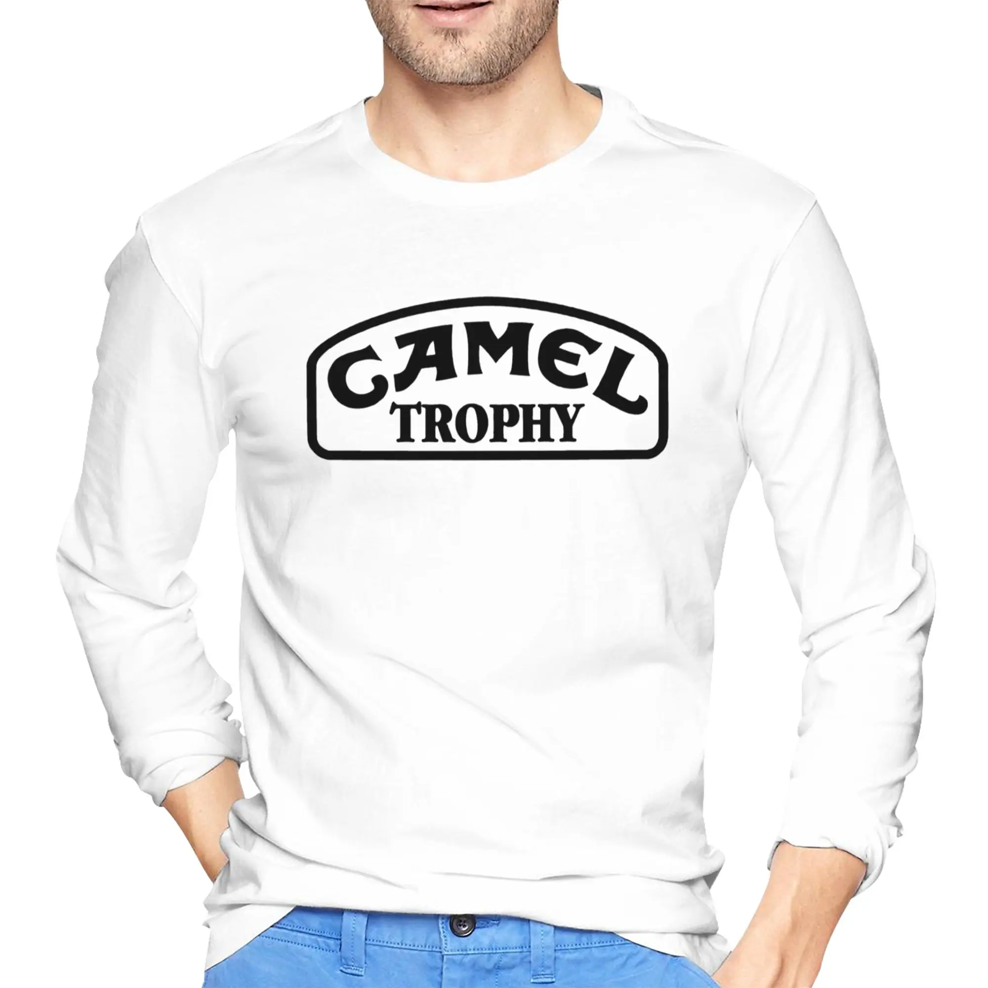 

Camel Trophy Black Men's Long Sleeved T-shirt Fashion Round Neck T shirts Spring and Autumn Men tops