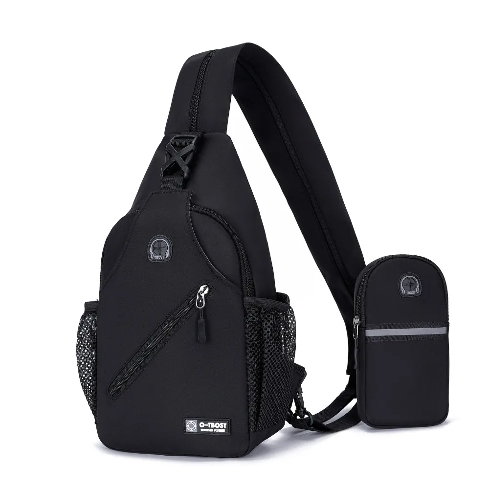 

Multifunctional Men's Chest Bag Phone Bag Solid Color Shoulder Crossbody Bag Lightweight with Packet Sports Backpack Outdoor
