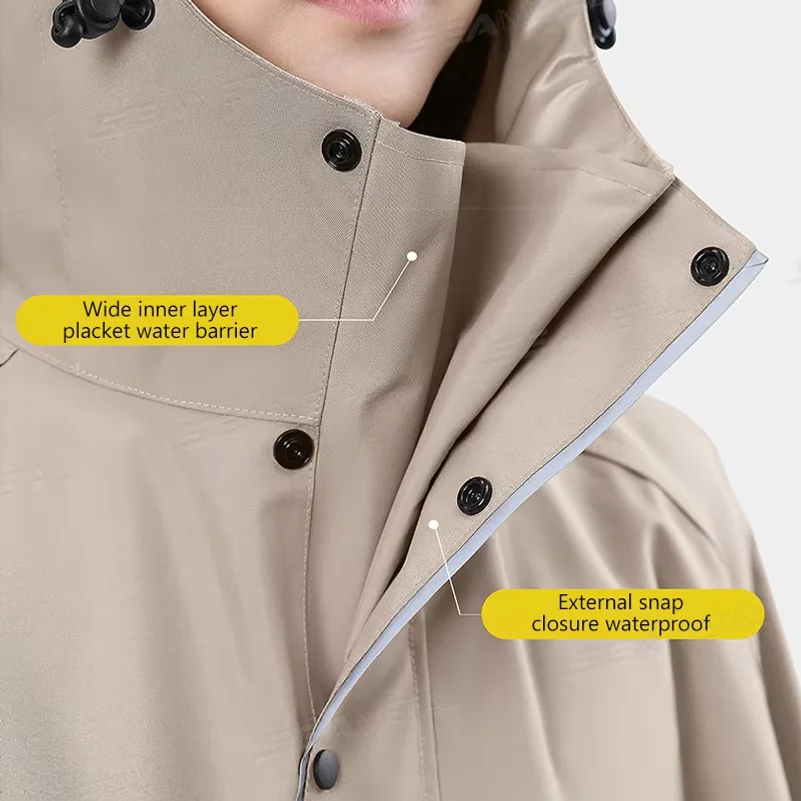 Thicken Oxford Waterproof Rain Gear Rain Poncho Unisex Fashion Rain Coat Long Raincoat Loose Oversized Hooded Rainwear