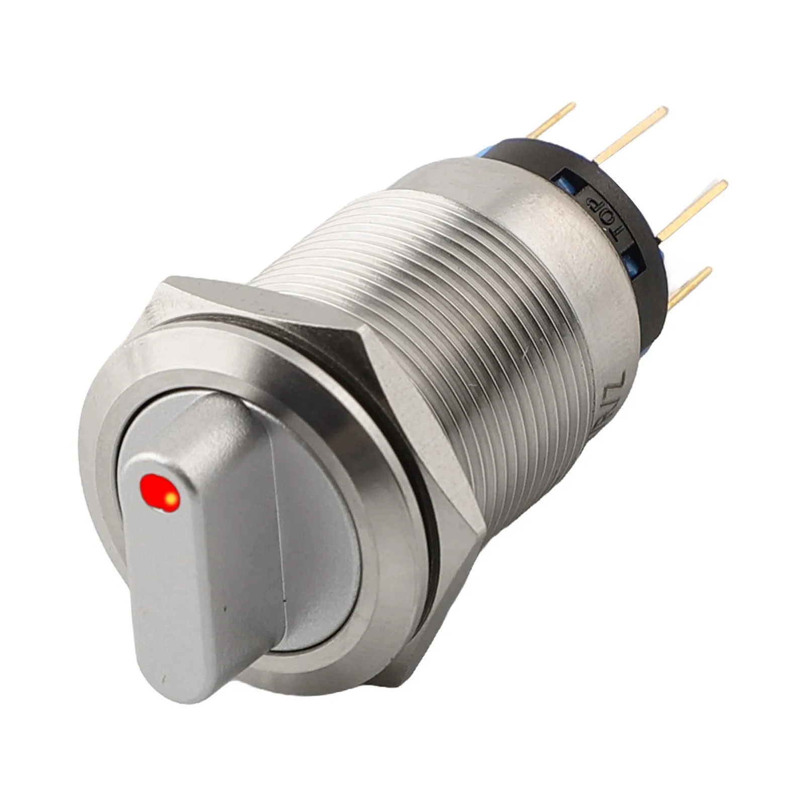 

19mm Rotary Switch Latching Switch Low Light Conditions Silver Contacts Stainless Steel 304 5A Maximum Current For CNC Machine