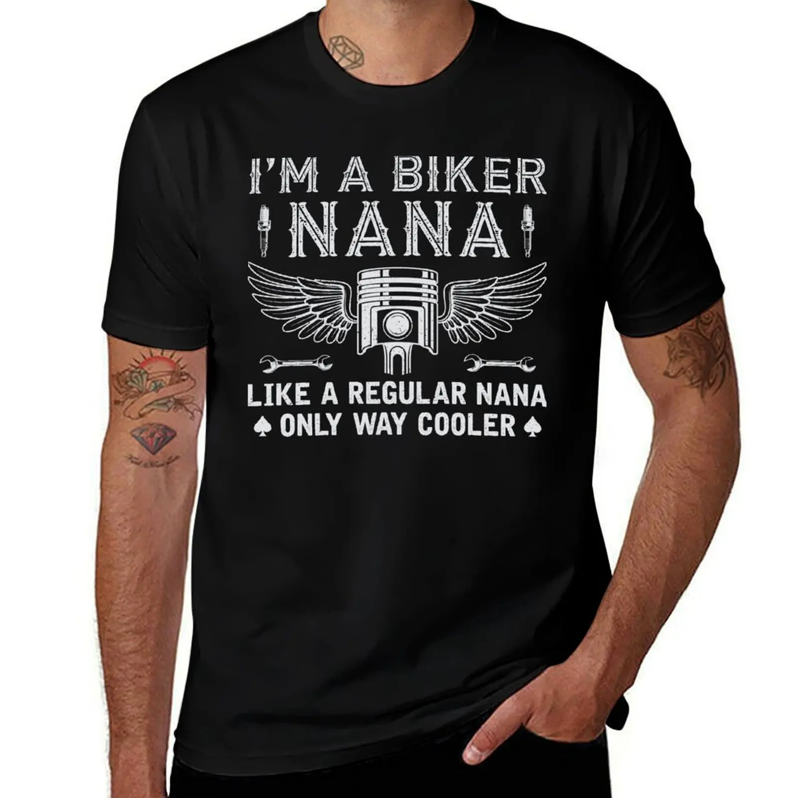 I'm A Biker Nana Just Like A Regular Nana Riding Grandma T-Shirt T-shirts man vintage baggy shirts men t shirts