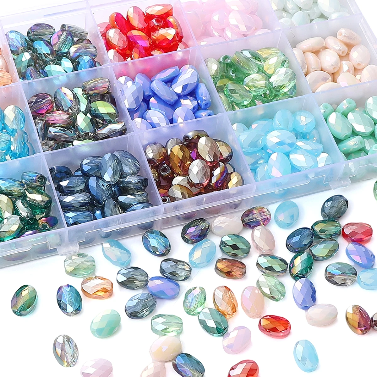 About 10Pcs Cut Transparent Crystal Beads Scattered Beads Handmade DIY Jewelry Bracelet Necklace Accessories Materials