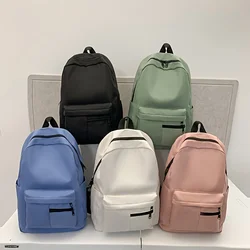 Casual backpack pure color simple junior high school student college student backpack outdoor work clothing large capacity lightweight versatile computer backpack