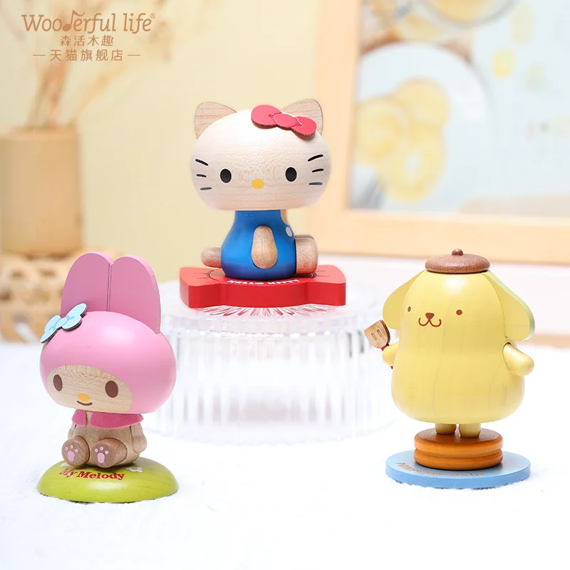 

Новый милый деревянный офисный Настольный Декор Sanrio Hello Kitty My Melody Pompompurin Веселая лечебная машина весеннее украшение подарок для друга