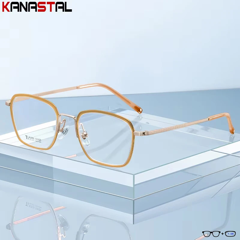 Women Titanium Reading Glasses Prescription CR39 Optical Lenses Myopia Eyewear Men Blue Light Blocking Computer Eyeglasses Frame