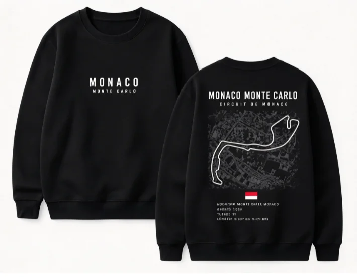 2026 Unisex round-neck hoodie with track map letter print, loose-sleeved long-sleeved pullover shirt for streetwear top.