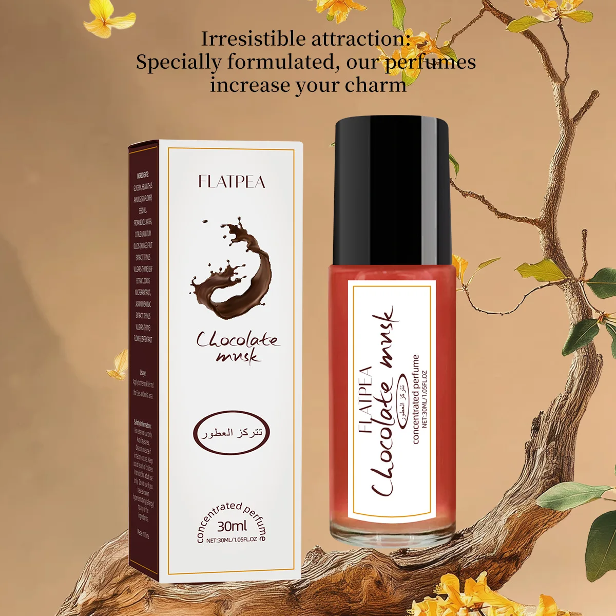 Vanilla Chocolate Musk Perfume Oil 30ml Long Lasting Rollerball Fragrance Eau De Parfum for Women