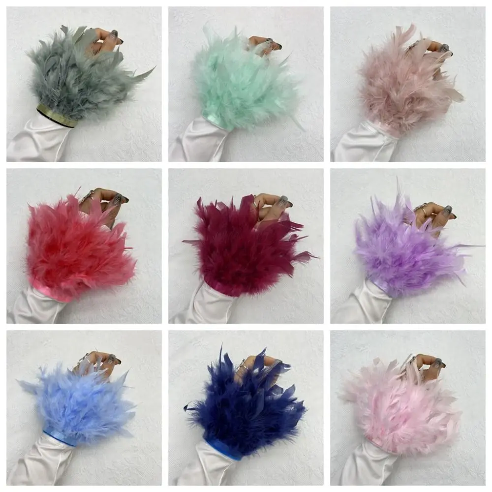 

Манжеты из турецкого пера, меховые перья, браслет-петля для волос, мягкие манжеты на запястье с перьями, забавный красочный браслет с перьями