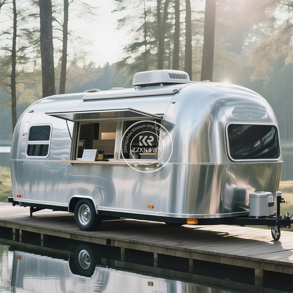 

Street Mobile Food Trailer Restaurant Fully Equipped Hotdog Coffee Snow Cone Cart Snack Food Truck With Full Kitchen
