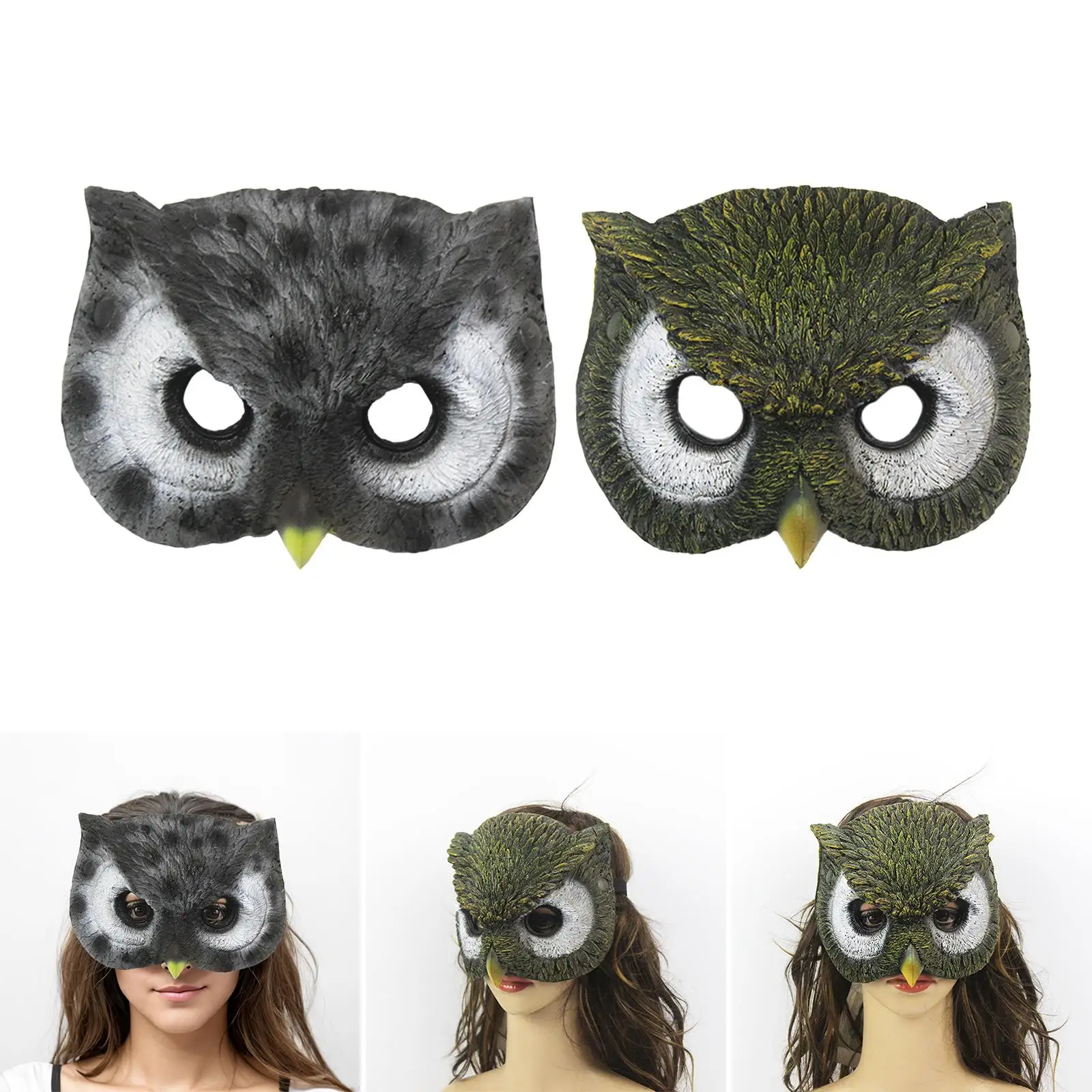 Owl Masks Cosplay Props with Elastic Band Animal Mask for Adults Mardi Gras