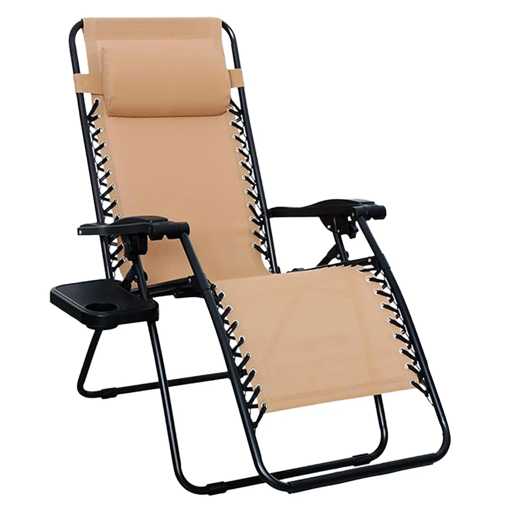 كرسي قيلولة معدني قابل للطي للمكتب والشرفة للاسترخاء الترفيهي لشخص كسول مع مسند ظهر وسرير قيلولة خارجي #1
