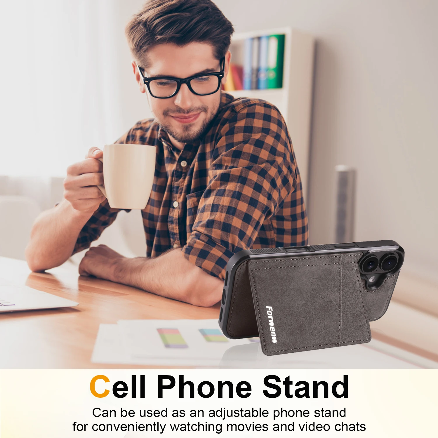 Business Flip Lederhülle für iPhone 18 17 Air 16E 17E 16 15 14 13 12 11 Pro Max Plus Mini mit integrierter Kartenfunktion und Geldbörse – Detail 6