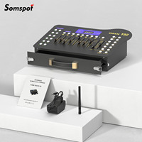 Somspot DMX512 Controller Black Grand Console DMX and MIDI Operator 192 Channel Light Controller for Stage Disco Party Concert