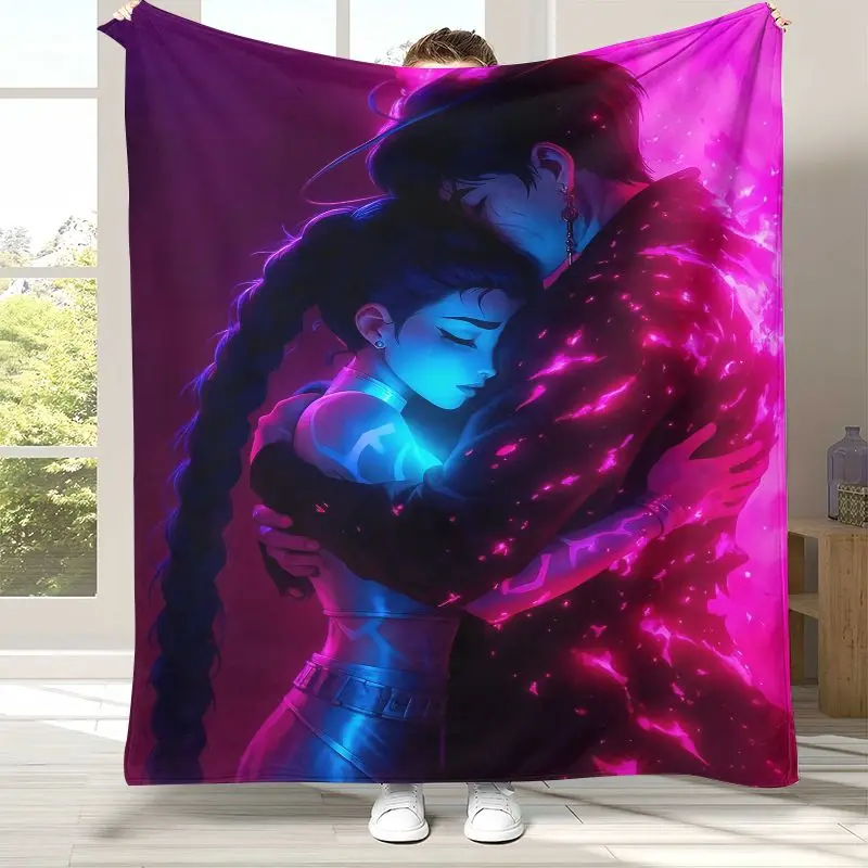 Kpop D-Demon H-Hunters Girl Cartoon Soft Flannel Throw Blanket,Cozy Warm Blanket for Bed,Sofa,Living Room,Picnic,Home Decor Gift