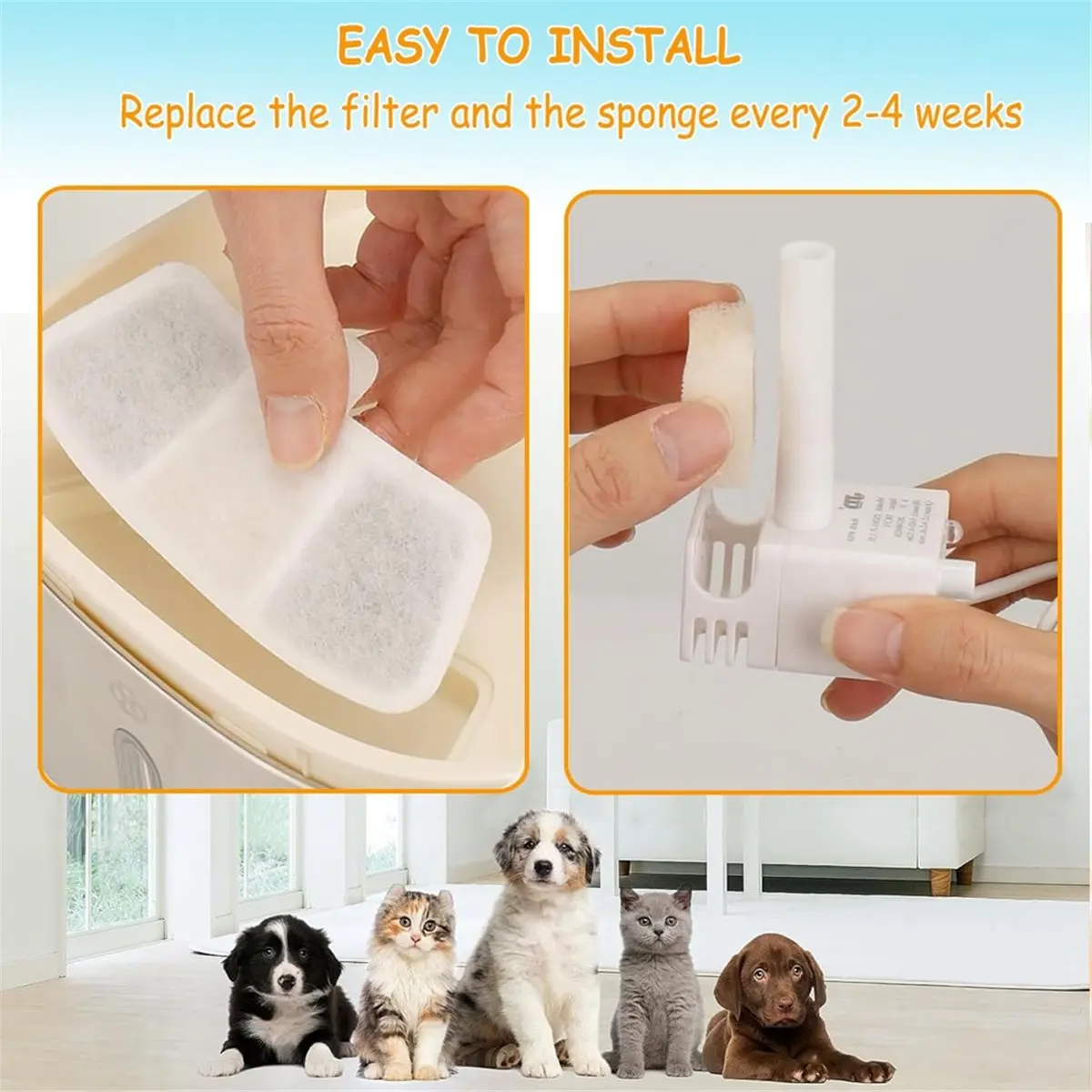 RECOMENDAR】18PCS Pet Fountain Filters for PW04 3.5L Cat Water Fountain Dispenser Long Lasting Replacement Filter