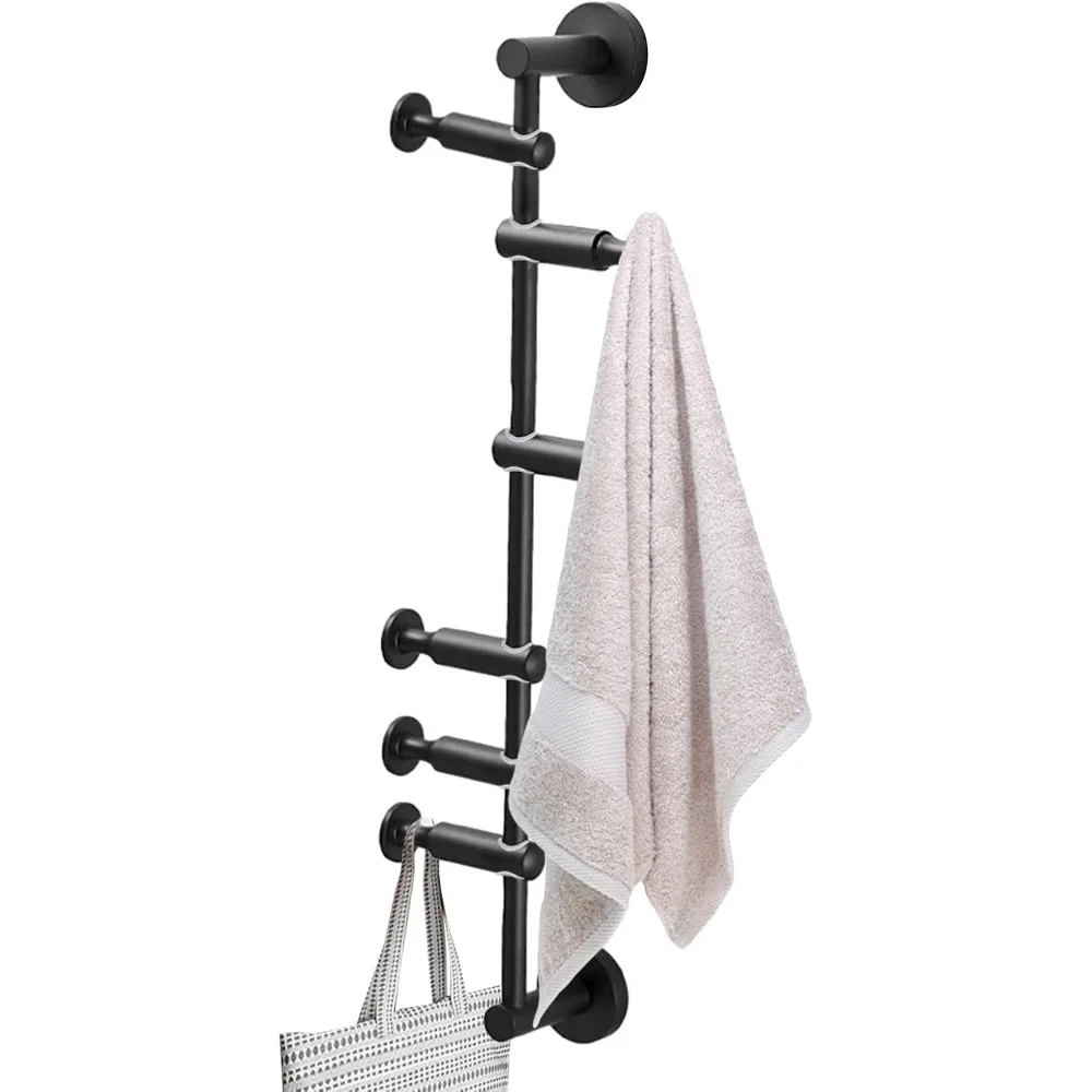 

Vertical Coat Rack Wall Mounted, 6 Hooks Wall Mount Coat Hooks Coat Rack for Entryway Bedroom Coats Scarfs Bag Hat Umbrella Spac