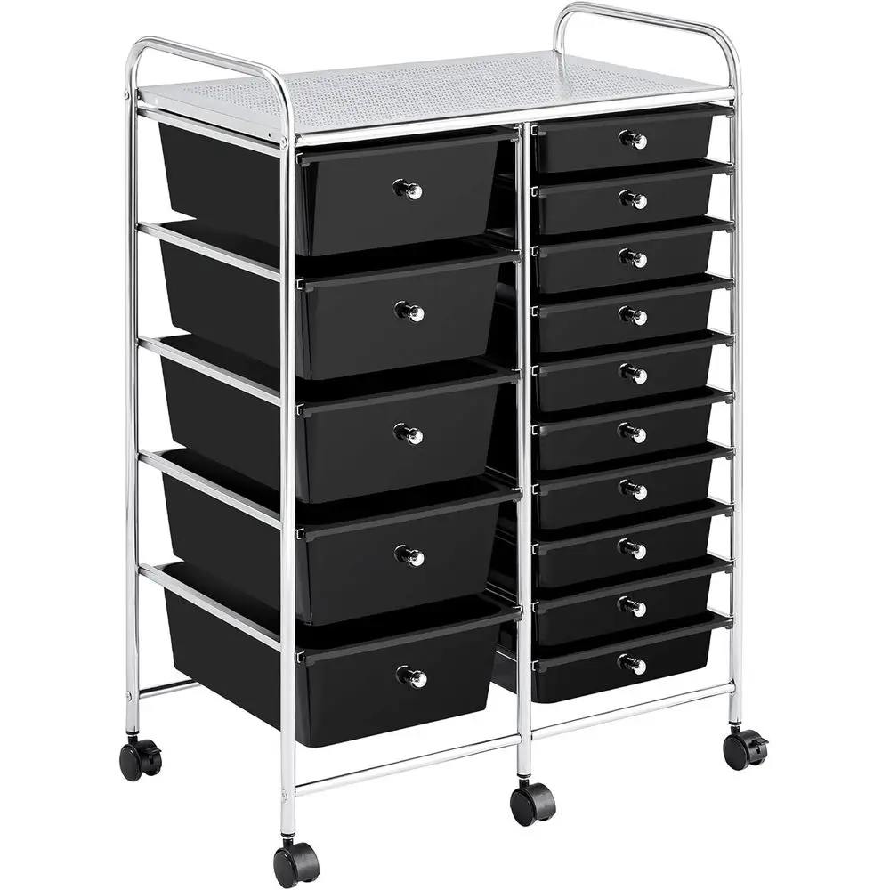 15 Ders Rolling Storage Cart Multipose Mobile Rolling Utility Storage Organizer Cart Tools Scrapbook Paper Organizer on Wheels,