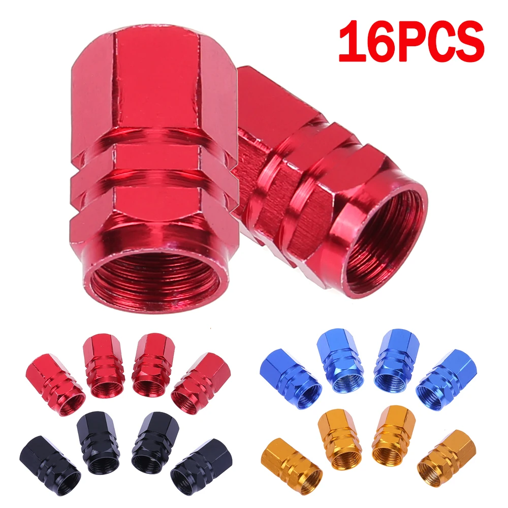 16PCS New Car Wheel Tire Stem Valve Caps Aluminum Alloy Car Wheel Tire Valve Air Caps Stem Covers Car  Anti-rust Dustproof Caps