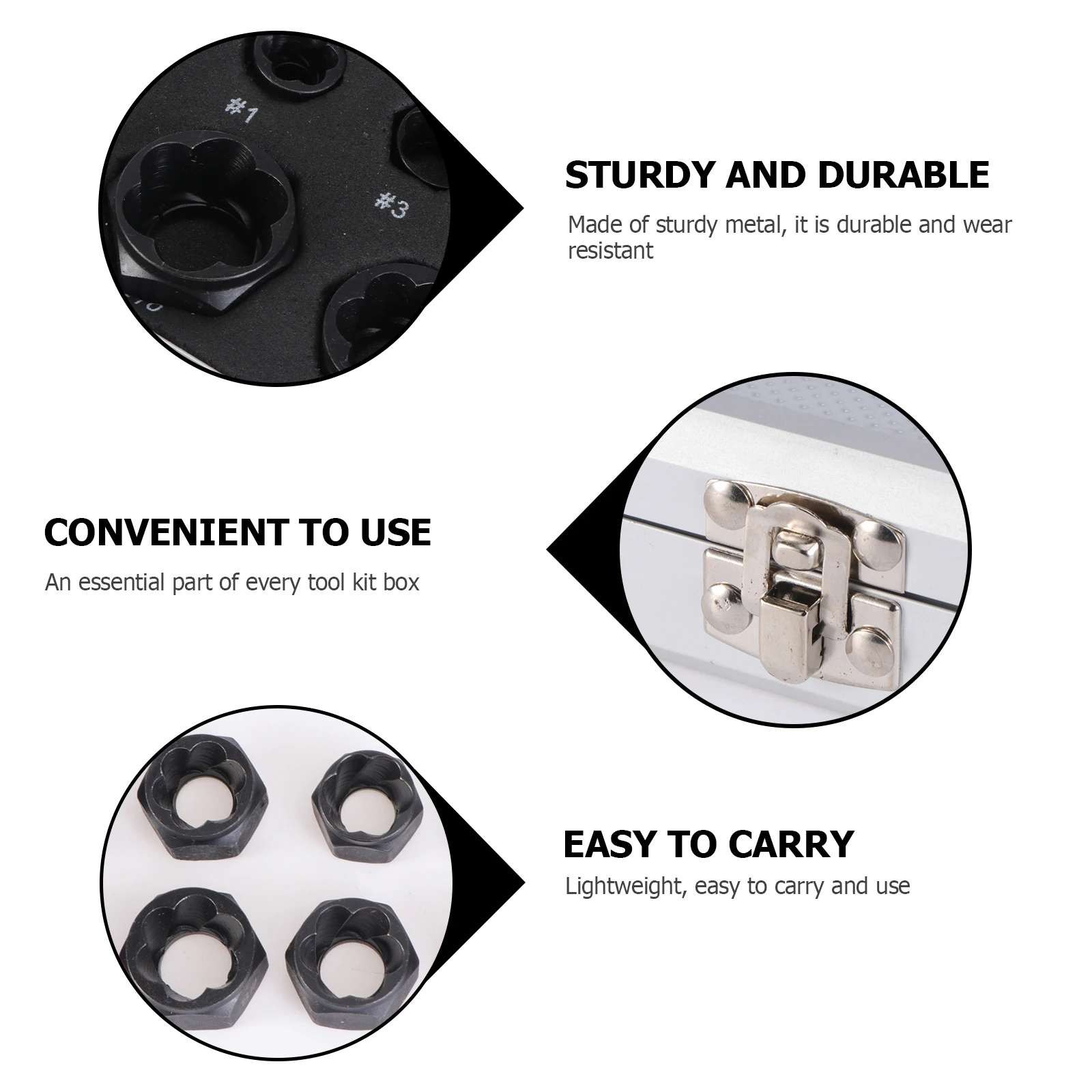 

/Set Nut Extractor Set Heavy Duty Metal Stripped Bolt Remover Rusted Broken Damaged Easy Removal For Tool Kit Use With Any