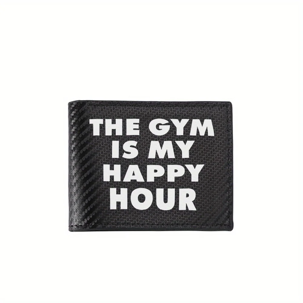 Gym is my happy hour time Men's Wallets Simple Business Modern Stylish Printing Design Gifts For Father Boyfriend Christmas Love