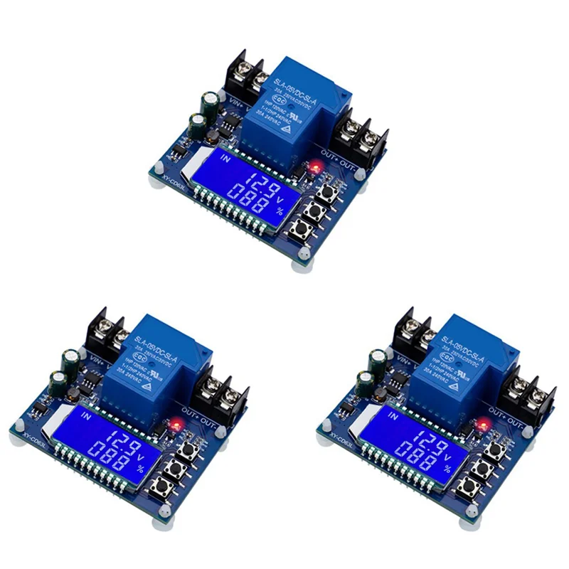 New-3X DC6-60V 30A Storage Battery Charging Control Module Protection Board Charger Time Switch LCD Display XY-CD63L