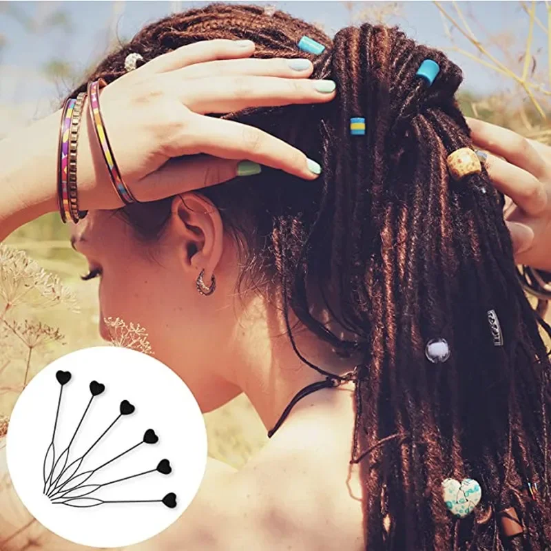 Hair Bead Love Ponytail Plastic Bead Large Hole African Hairband Braiding Accessories，Special for Real Hair Wigs