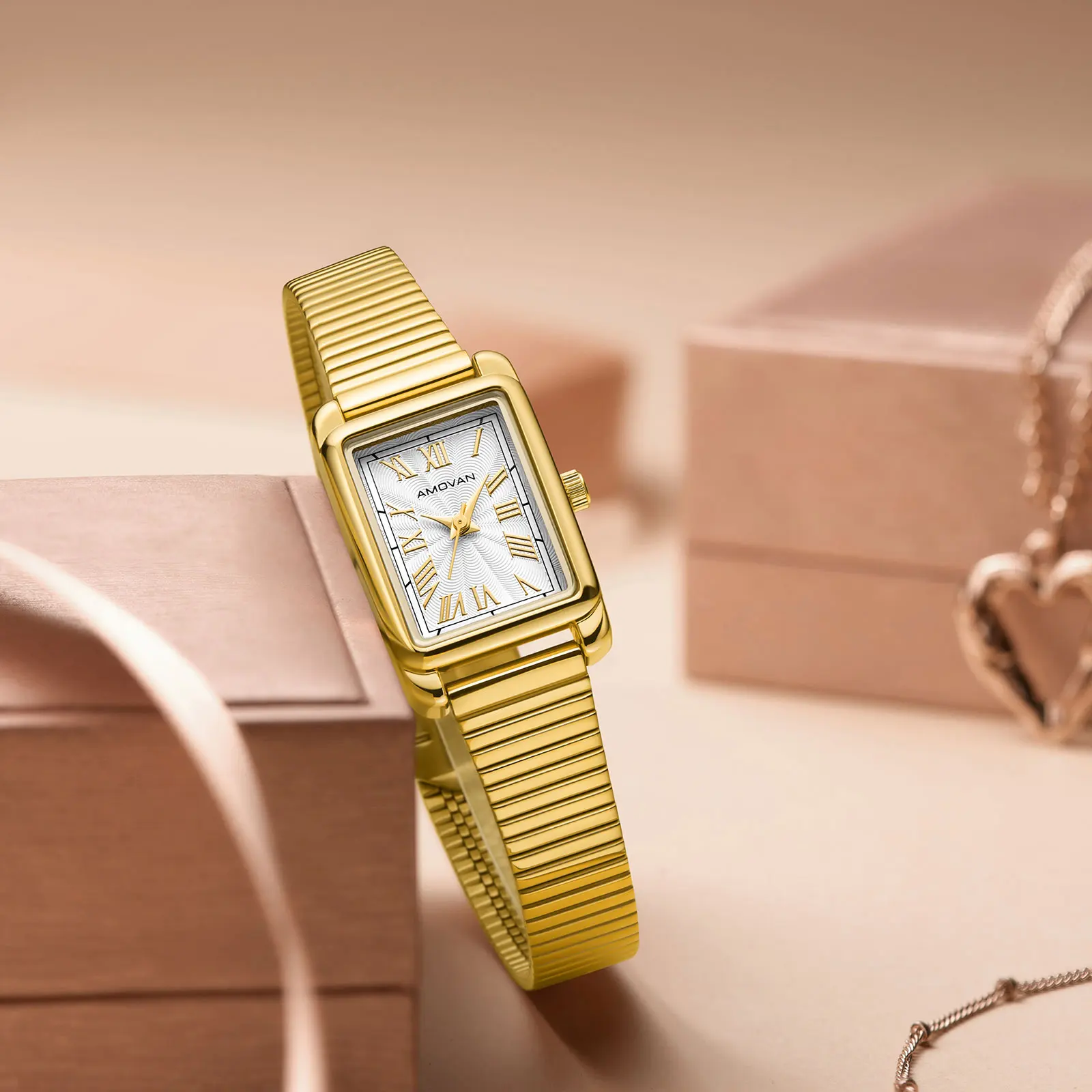 

Women's Stainless Steel Band Watch Exquisite Luxury Waterproof Rectangle Square Design Simple Alloy Glass Traditional Arabic