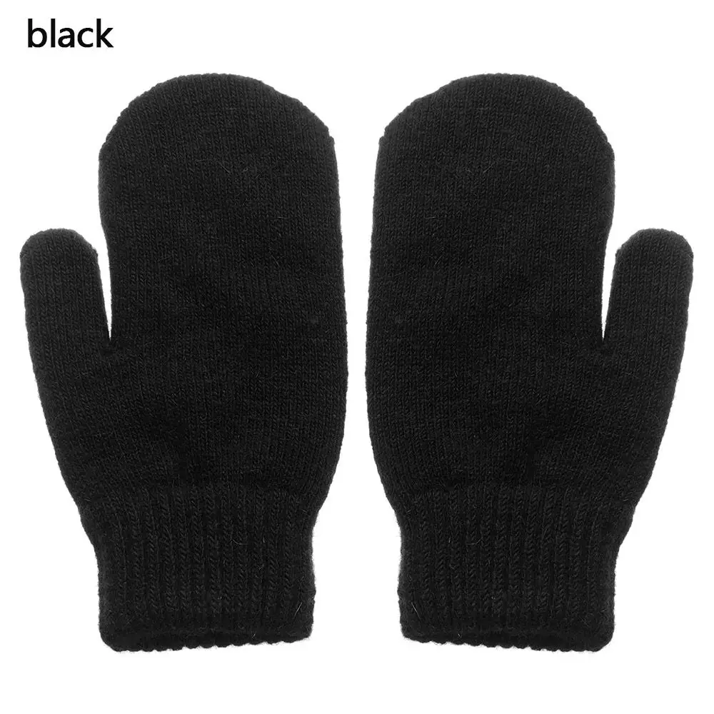 

Fashion Solid Color Soft All Fingers Double Layer Rabbit Hair Mittens Winter Gloves