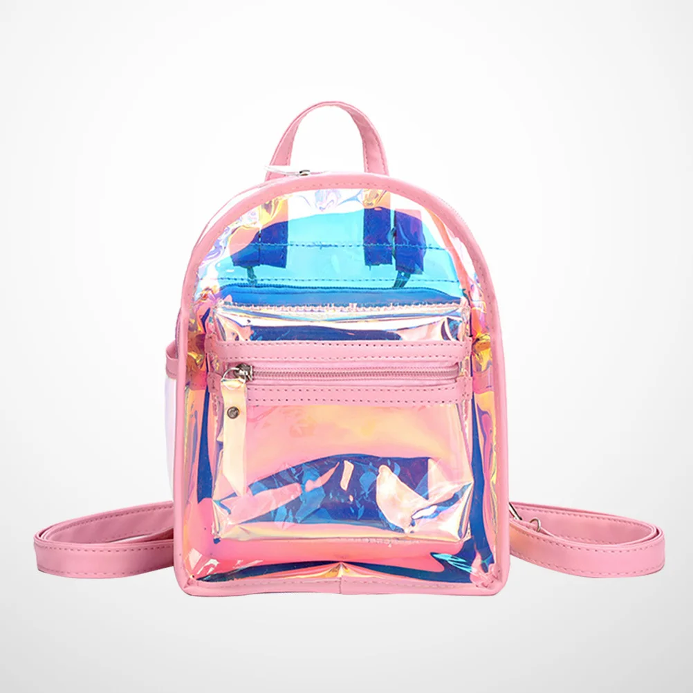 Dazzling Backpack Pink Personality Casual Travel Bag Lightweight Practical Storage Bag for Outdoors