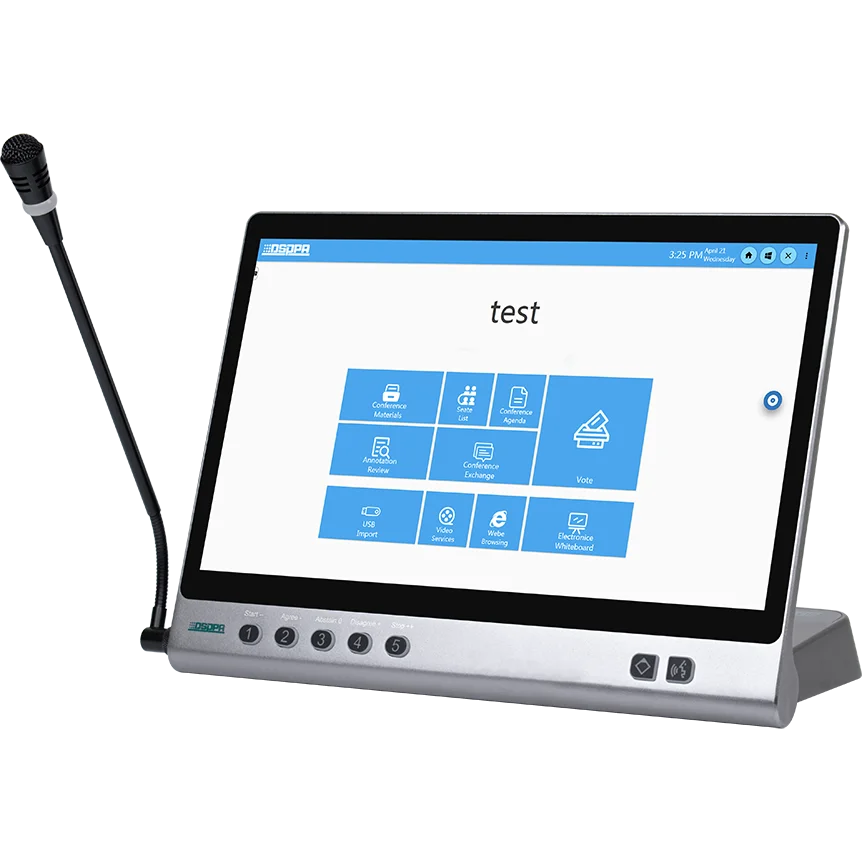 

Система конференц-связи без бумаги с сенсорным экраном, Председатель, уполномоченный рабочий стол, терминал разговора и голосования с микрофоном
