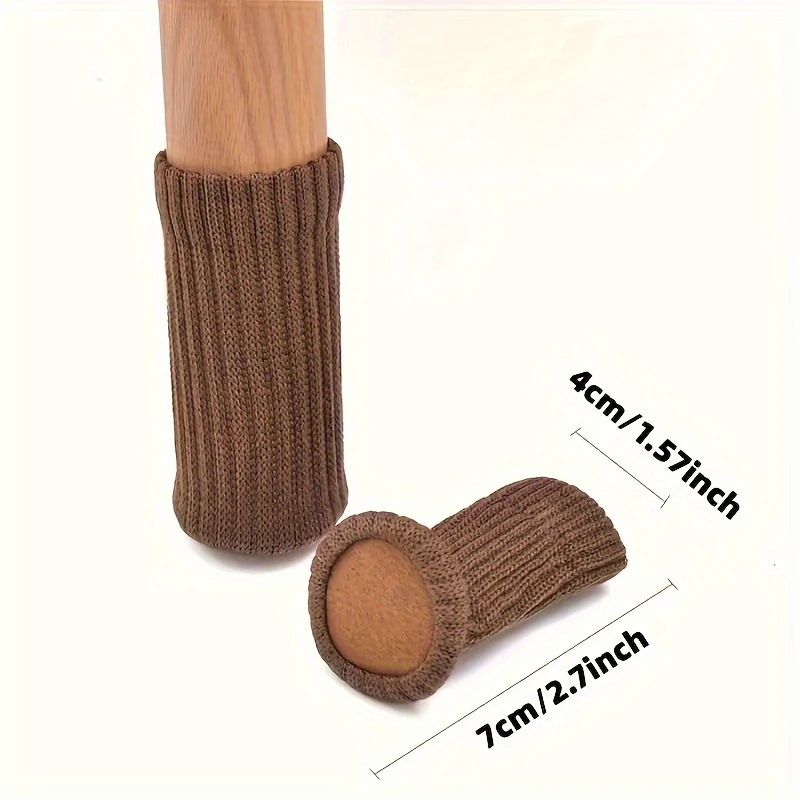 4/16Pcs Chair Legs Socks Knitted Furniture Feet Floor Protectors Anti-slip Pads Silent Thicken Table Chair Leg Socks Covers