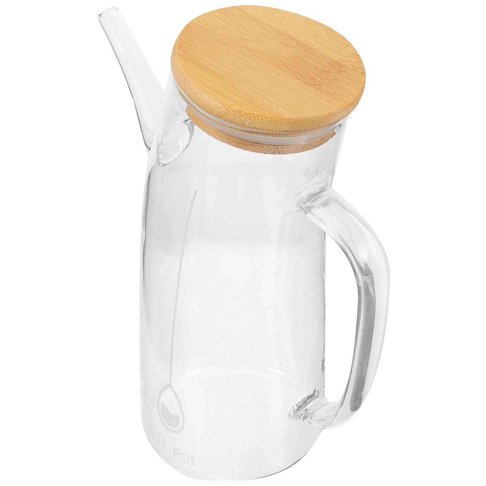 

1pc Glass Oil Bottle Large Capacity Transparent With Scale Spout Handle Dispenser For Kitchen Oil Vinegar Soy Sauce Container