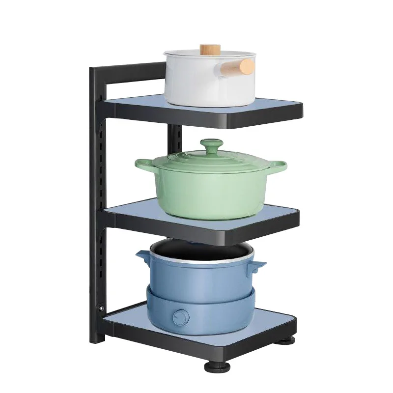 New kitchen pot storage rack countertop corner pot rack under the sink cabinet multi-layer storage rack without punching